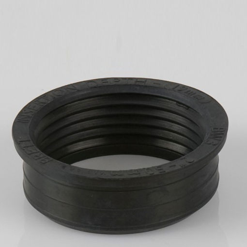 Picture of Brett Martin 50mm Push-Fit Rubber Waste Adaptor - Black