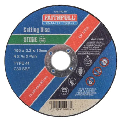 Picture of Stone Cut Off Disc 100 x 3.2 x 16mm