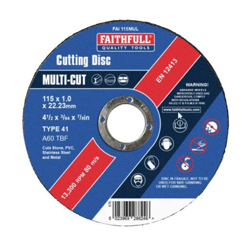 Picture of Multi-Purpose Cutting Disc 115 x 1.0 x 22.23mm (Pack 10)