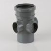 Picture of Brett Martin 110mm x Single Socket Triple Boss Pipe - Grey