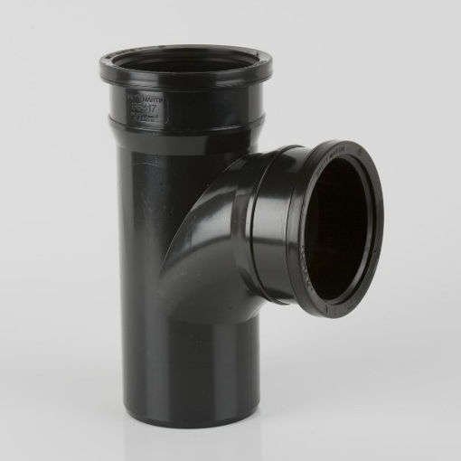 Picture of Brett Martin 110mm x 92½° Double Socket Branch Without Bosses - Black