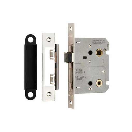 Picture of Carlisle Brass Nickel Plate EASI T Residential Bathroom Lock 78mm