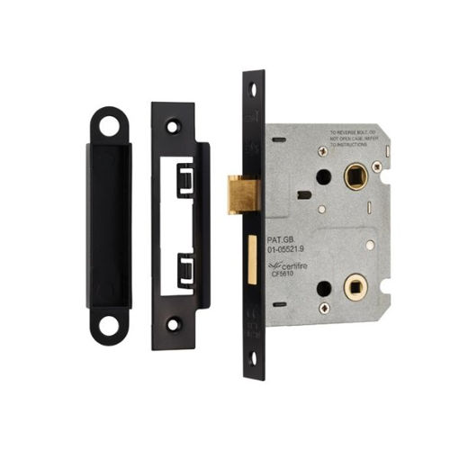 Picture of Carlisle Brass Matt Black EASI-T Residential Bathroom Lock 78mm