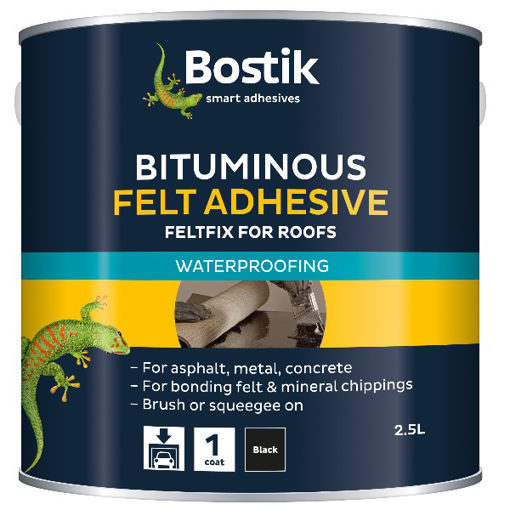 Picture of Cementone Feltfix Bitumen Roof Felt Adhesive 2.5ltr Black