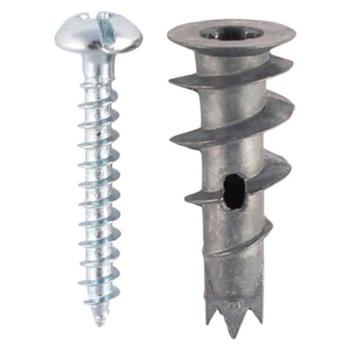 Picture of TIMCO  Metal Speed Plug with Screw Plasterboard Fixing Size 37   5pk