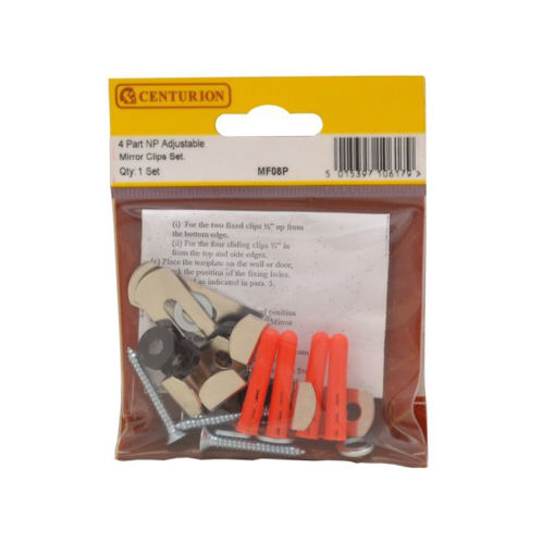 Picture of Centurion Adjustable Mirror Clips Set, Nickel 4 Part Set