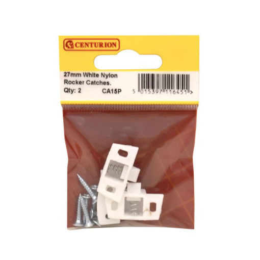 Picture of Centurion 27mm White Nylon Rocker Catch (Pack of 2)