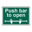 Picture of 'Push Bar To Open' Sign, Self-Adhesive Semi-Rigid PVC (300mm x 200mm)
