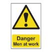 Picture of ‘Danger Men At Work’ Sign, Self-Adhesive Semi-Rigid PVC (200mm x 300mm)
