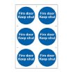 Picture of ‘Fire Door Keep Shut’ Sign, Self-Adhesive Semi-Rigid PVC (100mm x 100mm) 6 Per Sheet
