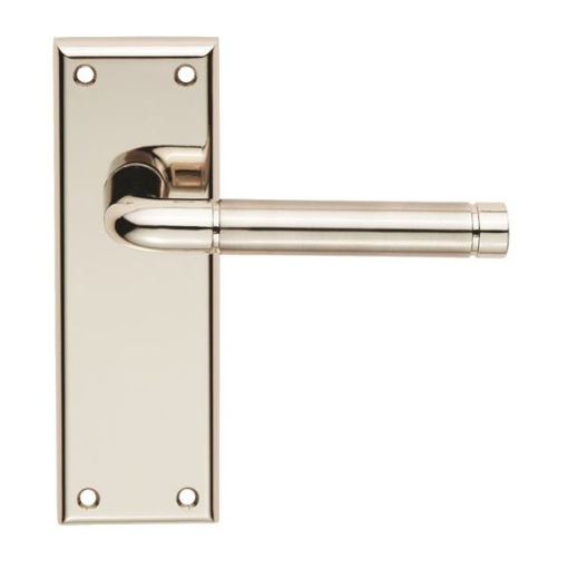 Picture of Carlisle Brass Polished/ Satin Nickel Serozzetta Quaranta Latch Lever On Latch Backplate