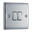 Picture of Single, Double Light Switch - Polished Chrome