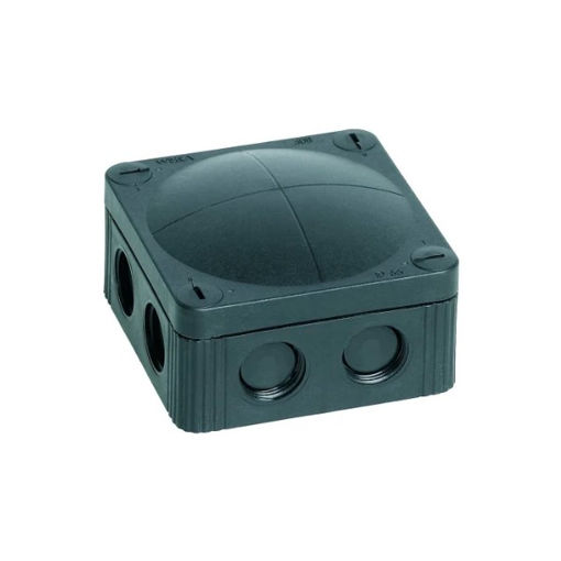 Picture of Wiska COMBI308/5B Combi 8 Inlet 4mm² Junction Box Polypropylene 85x85x51mm Black