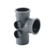 Picture of Brett Martin 110mm x 92.5° Double Socket Branch With 4 Bosses - Grey