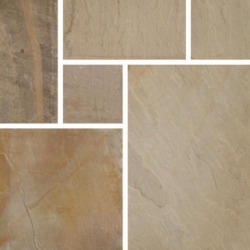 Picture of Sandstone Classic Paving Pack Golden Fossil Mixed Size Calibrated 22mm