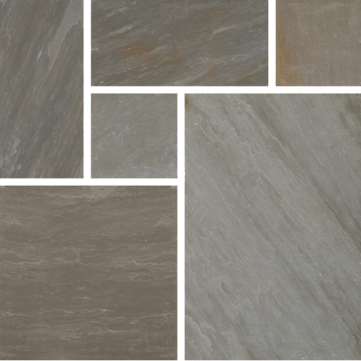Picture of Sandstone Classic Paving Pack Light Grey Mixed Size Calibrated 20mm