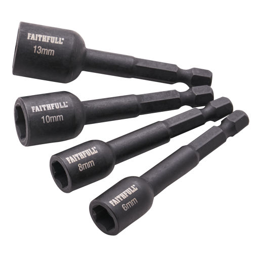 Picture of XMS25NUTD4 - Faithfull 4 Piece Impact Nut Driver Set