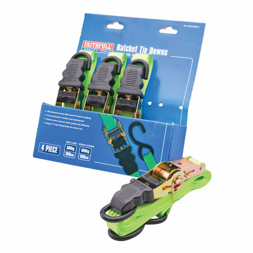 Picture of XMS25RATCHTD - Faithfull 4 Piece Ratchet Tie Down Set