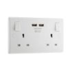 Picture of Double socket with USB - 800 Series White Moulded