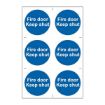 Picture of ‘Fire Door Keep Shut’ Sign, Self-Adhesive Semi-Rigid PVC (100mm x 100mm) 6 Per Sheet