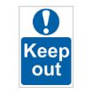 Picture of ‘Keep Out’ Sign, Self-Adhesive Semi Rigid PVC (200mm x 300mm)