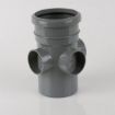 Picture of Brett Martin 110mm x Single Socket Triple Boss Pipe - Grey