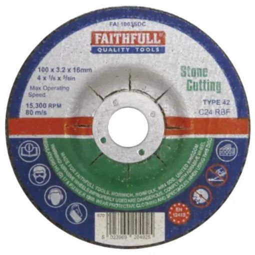 Picture of FAITHFULL CUTTING DISC STONE 100 x 3.2 x 16mm D.C FAI1003SDC