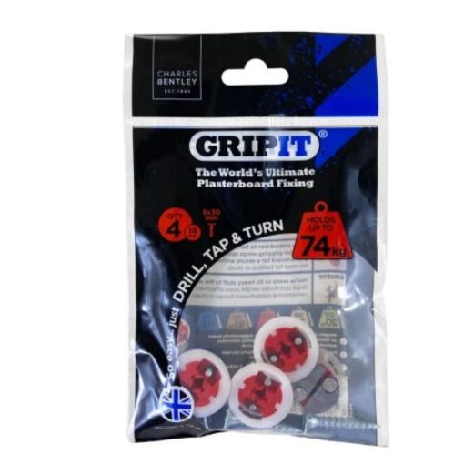 Picture of 18MM RED GRIPIT FIXING PK OF 4 182 - 254