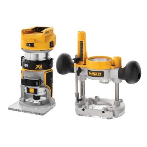 Picture of DEWALT DEWDCW604NT 18v ROUTER TWIN BASE BARE WITH FIXED AND PLUNGE BASE