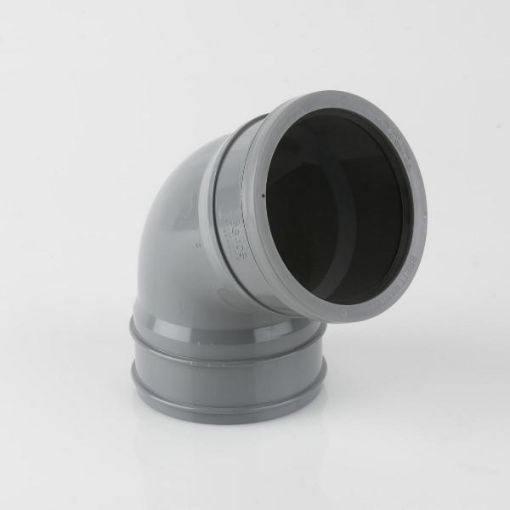 Picture of BRETT MARTIN 110mm SOIL 112.5d S/SOCK OFFSET BEND GREY BS408