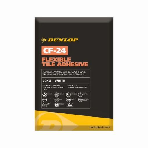 Picture of DUNLOP CF-24 FLEXIBLE TILE ADHESIVE WHITE 20KG 37937