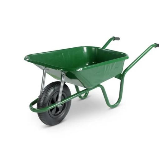 Picture of 90LTR BUILDER GREEN CONSTRUCTION WHEELBARROW C/W PNEUMATIC WHEEL BGP