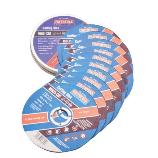 Picture of FAITHFULL 115mm MULTI CUT OFF WHEELS IN TIN (10)  XMS23MULTCUT