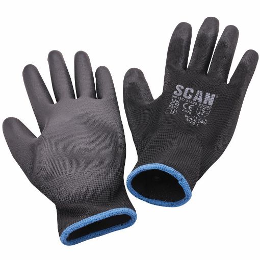 Picture of SCAN  DIPPED GLOVES  PU 5pk  XMS25GLDIP5