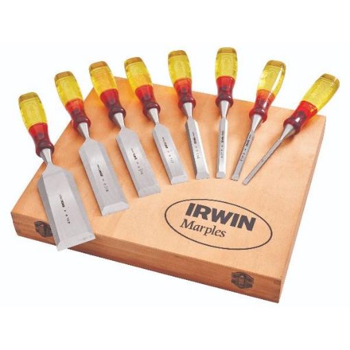 Picture of MARPLES 8pce CHISEL SET IN WOODEN CASE XMS24CHISEL8